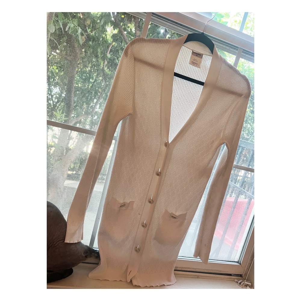 authentic CHANEL cardigan in white
